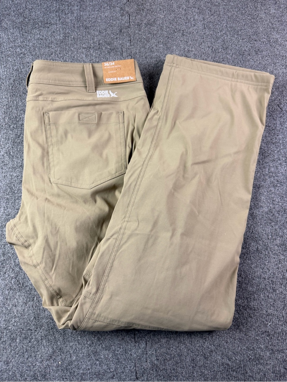 Eddie Bauer First Ascent Guide Pro Lined Pants Men 36x34 Hike Camp Outdoor Khaki